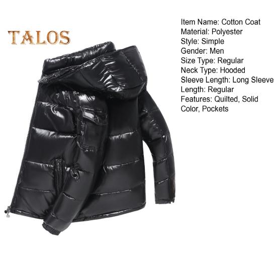 Мужское зимнее хлопковое пальто со съемным капюшоном, длинный рукав, однотонная стеганая куртка с карманами, водонепроницаемая теплая верхняя одежда