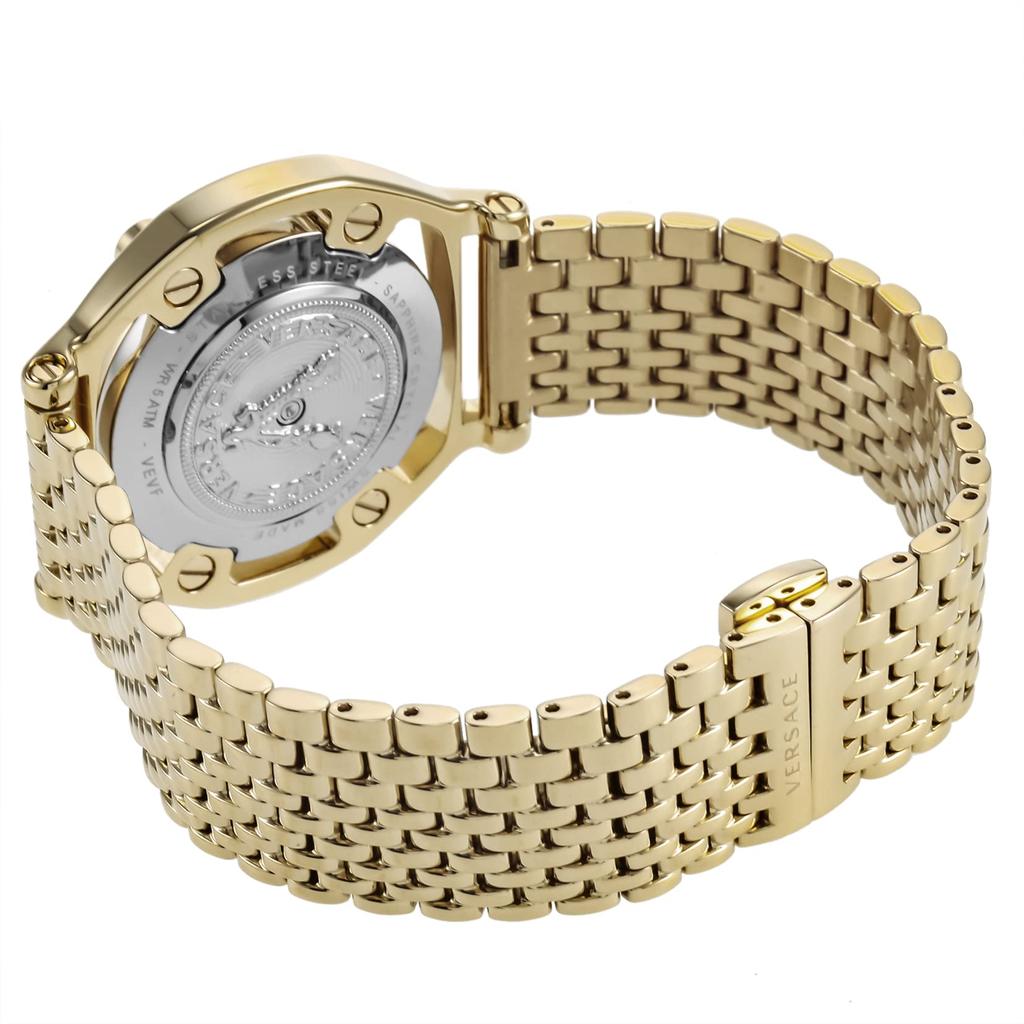 Часы Medusa Frame Medusa Черный циферблат Нержавеющая сталь Сапфировое стекло Кварц 36 мм Швейцарские часы VEVF00520 Золото [Versace] Женские [Товар]