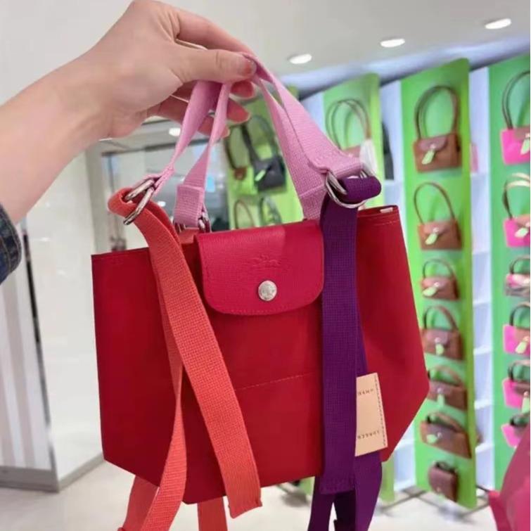 Холщовая сумка кроссбоди Longxiong с цветными блоками и нейлоновой лентой