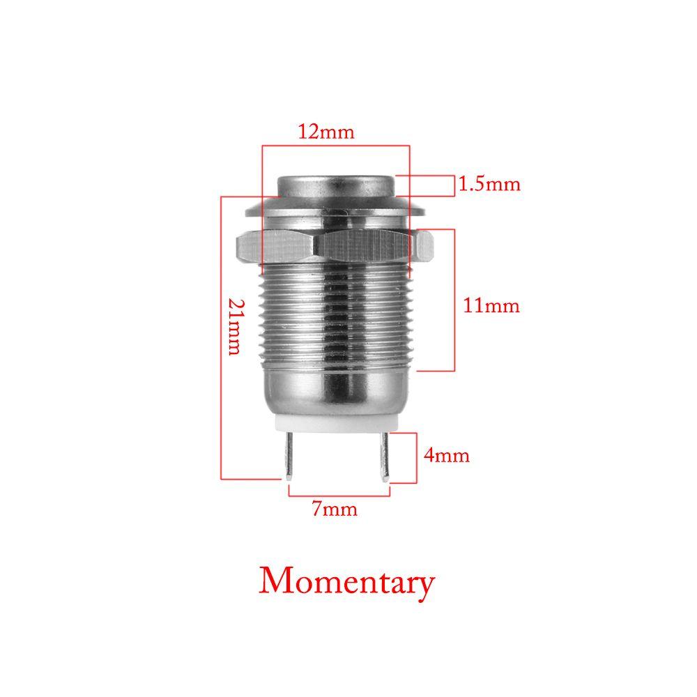 Multicolor Ring Waterproof 12mm Metal Momentary Push Button Switch