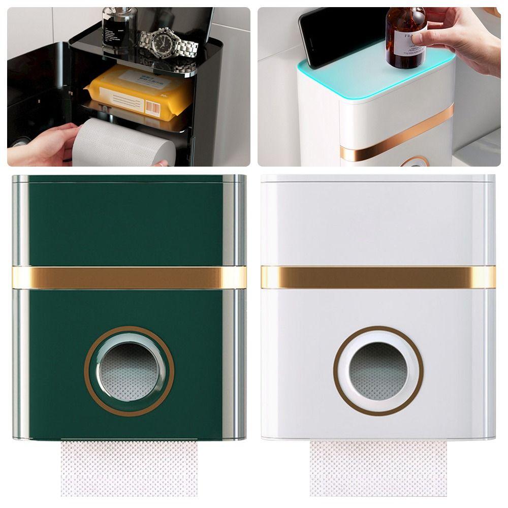 1Pcs Light Luxury Style Toilet Paper Holder Waterproof Roll Paper Storage Box Bathroom Tray Shelf