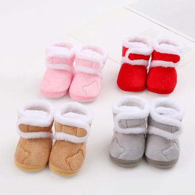 Теплая однотонная обувь для мальчиков и девочек. Детская обувь на мягкой подошве. Удобные плюшевые сапоги.