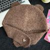 Women’s Knitted Bear Ear Lei Feng Hat - Warm, Cute, Fashionable Wool Hat for Autumn and Winter