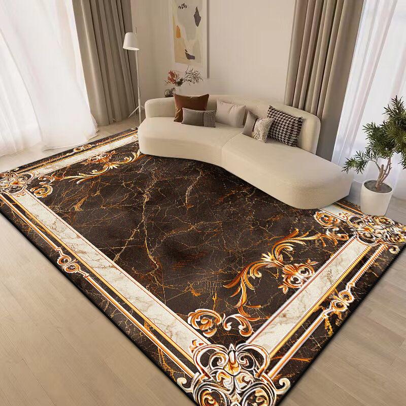 Large Area Golden Rugs for Living Room Nordic Style Decoration Sofa Area Carpet Home Bedroom Decor Cloakroom Floor Mat Non-slip
