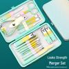 18-Piece Gradient Yellow-Green Manicure & Pedicure Tool Set with Nail Clippers and Cuticle Scissors
