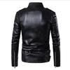 Men's Motorcycle Leather Jacket Lapel Lage Size Personality Oblique Zipper Jacket
