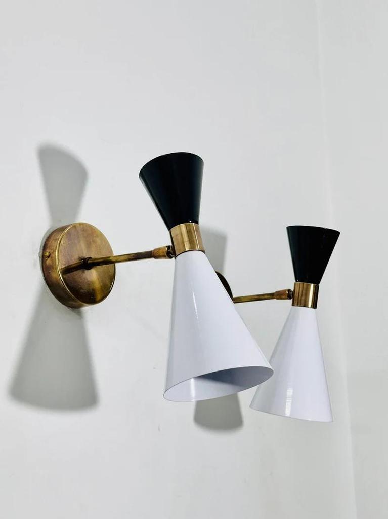 Custom Italian Diabolo Wall Lights: Modern Brass Sconces