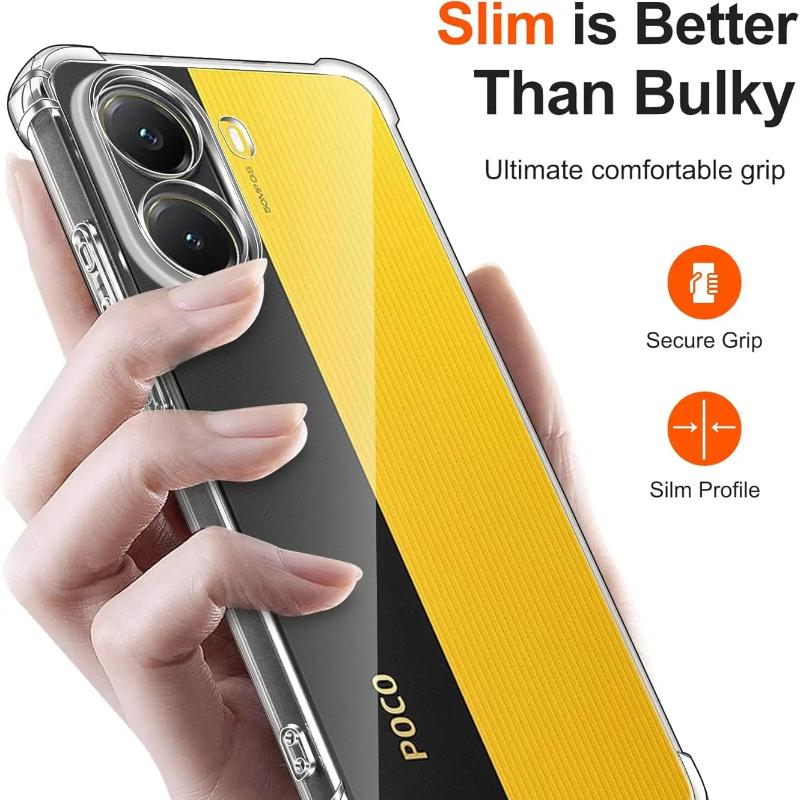 Airbag Shockproof TPU Case for Xiaomi POCO X7 Pro X6 M7Pro F6 Pro M6 4G 5G Clear Soft Protective Back Cover Cases