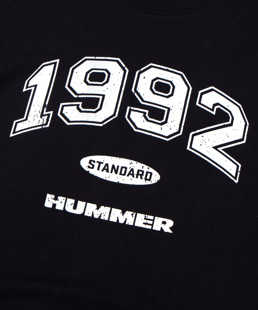 HUMMER [32-нитевой хлопок] 1992 Логотип Графика Крутая Футболка с коротким рукавом Черная