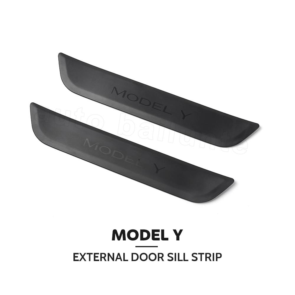2Pcs Car Rear Door Sill Protective Cover Anti-dirty ABS Rear Door Protection Cover For Tesla Model Y 2022 2023