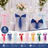 Rose Flower Chair Back Bow Decorative Belt Elastic Band Chair Bandage  Home Decor Supplies