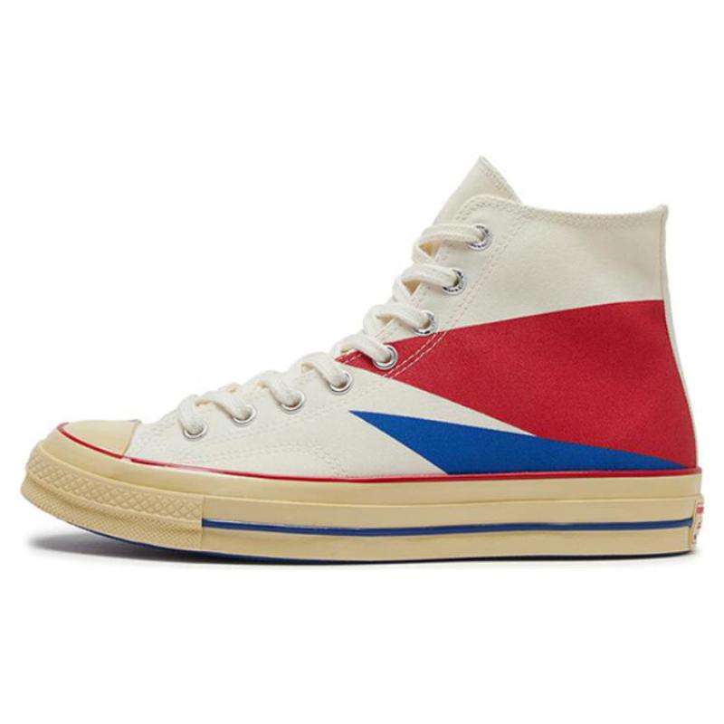 Converse Chuck 70 Plus Ретро Яичный Устойчивые к Истиранию Высокие парусиновые кеды Унисекс Бежевый Синий