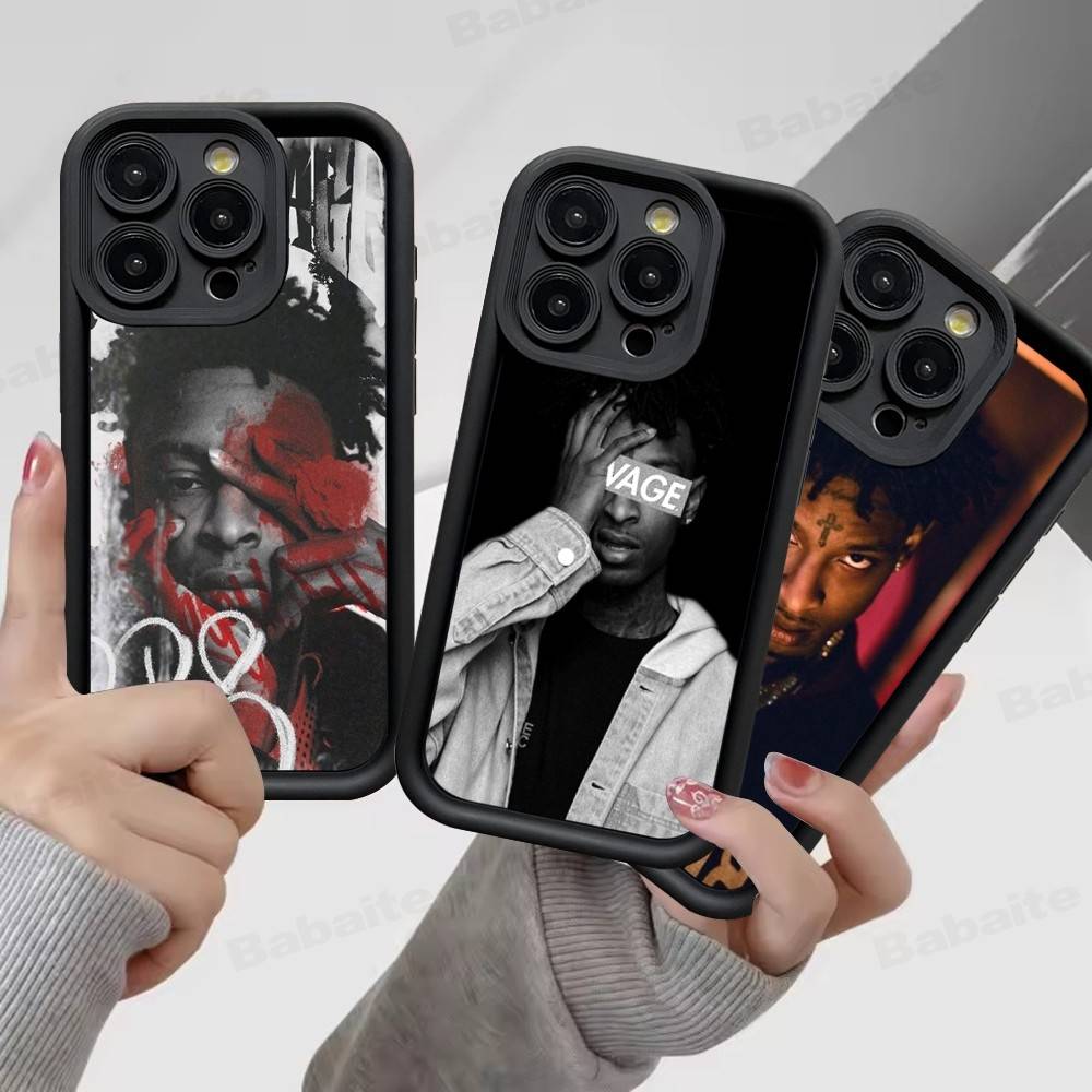 Рэпер 21 Savage Для iPhone 17 Pro Max 16 15 14 13 12 11 Plus Черный Мягкий Чехол для Телефона
