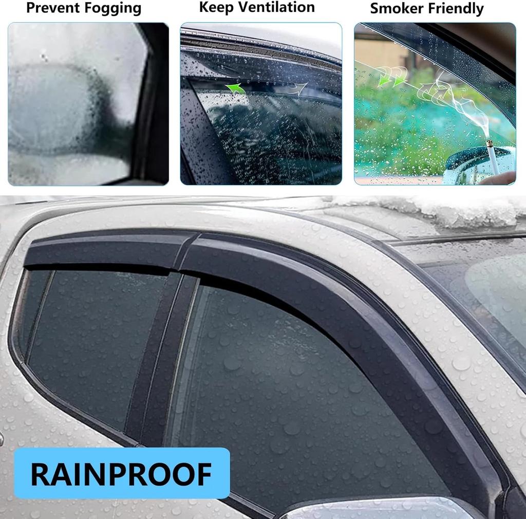 Козырек на окно Дефлектор от солнца и дождя Защита Ветровик для Mitsubishi Triton 2006-2014 Дымчато-черный 4 шт. Двойная кабина Автоаксессуары