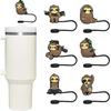 Summer Straw Cover, 8PCS 10mm Beach Straw Topper Compatible with Stanley 30&40 Oz Tumbler, Dust-Proof Cute Straw Covers Cap for Stanley Cup, Stanley