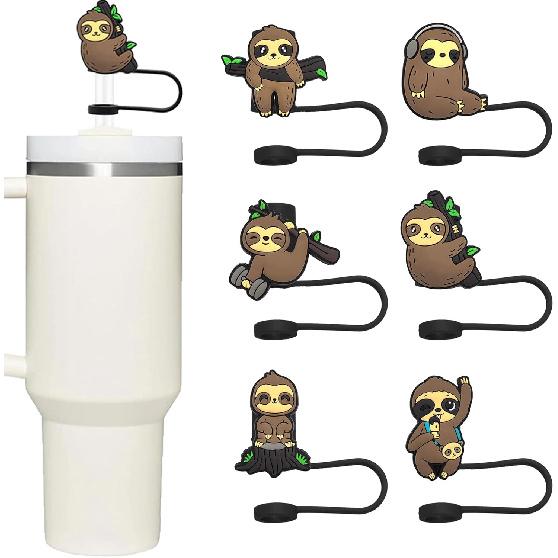 Summer Straw Cover, 8PCS 10mm Beach Straw Topper Compatible with Stanley 30&40 Oz Tumbler, Dust-Proof Cute Straw Covers Cap for Stanley Cup, Stanley