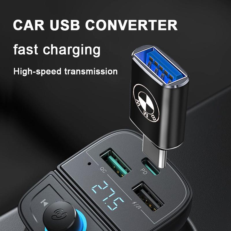 Car Charging Adapter TypeC To USB Converter Car Accessories For BMW E90 E60 E46 E39 F30 F10 E87 X3 X4 X5 X6 X7 X1 G30 G20 Z3 Z4