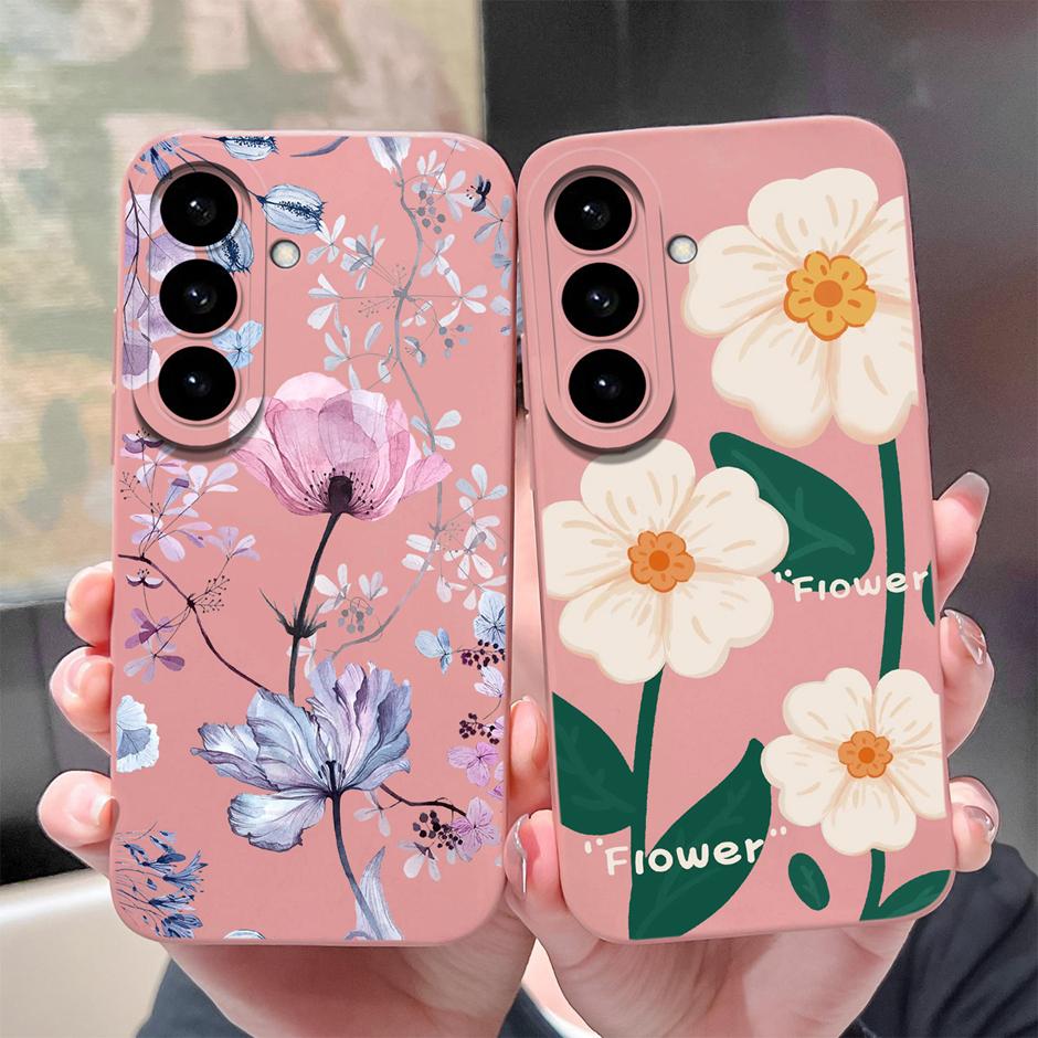 Чехол Для Samsung Galaxy S26 Plus Ultra Мультяшный Цветочный Узор Силиконовый Защитный Чехол Для SamsungGalaxyS26 Plus S26Ultra Funda