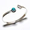 Ювелирный браслет-манжета Santa Rosa с бирюзовым драгоценным камнем 925 пробы и посеребренным покрытием