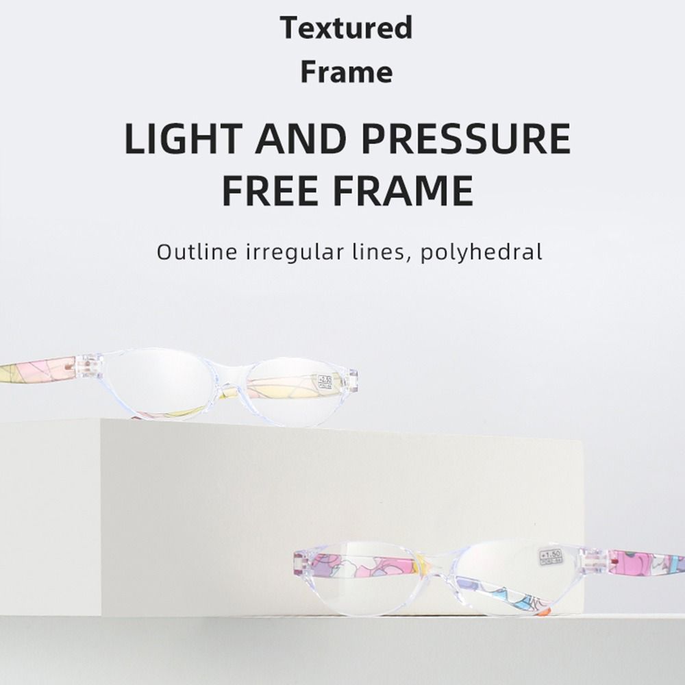 Очки для чтения Маленькие Овальные Анти-синий свет Очки для чтения Цветочные Очки для чтения с Футляром