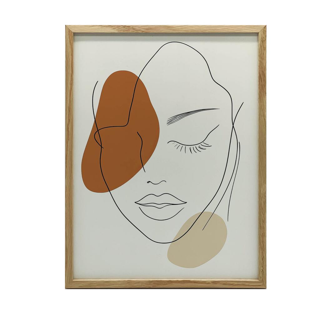 Calm Femininity In Line Calm Femininity In Line, 30X40 Cm, Dark Brown Wooden Frame, 230 Gsm Matte Paper