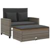 VidaXL Canapé de Jardin 2 Places Coussins, Siège de Patio, Meuble de Terrasse Balcon Arrière-cour Extérieur, Gris Résine 365142
