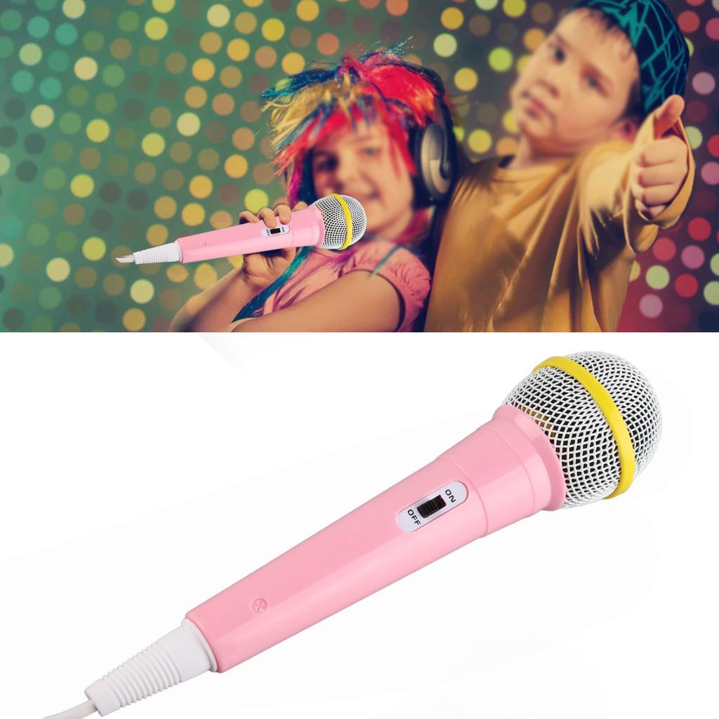 Kids Wired Microphone 3.5mm Plug Low Distortion Portable Music Toy Children Singing Mic for Karaoke Family Party