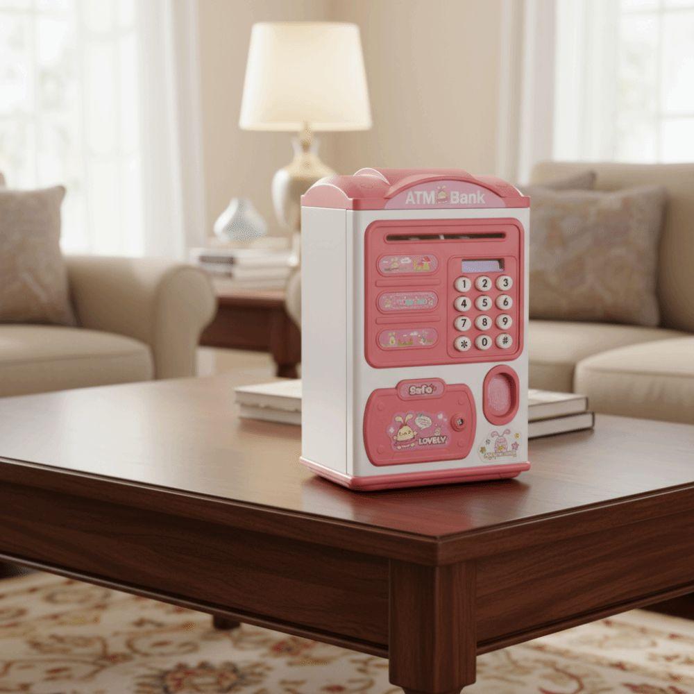 Cartoon ATM Password Bank Password Lock Electronic Bank Safe Box Coin Deposit Box  Household