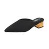 Baotou Semi-slippers женские весенне-летние новые дышащие ленивые сандалии с острым носком на среднем каблуке