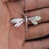Dragonfly Pendant Necklace Women Silver Insect Choker Valentine's Day Jewelry Gift for Daily Wear Parties Accessory