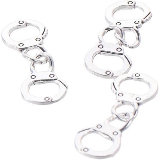 40Pcs Vintage Silver Handcuff Shape Pendant, Handcuff Design Connector for DIY Crafts, Bracelets, Jewerly Making, Necklaces, Jewelry Accessories
