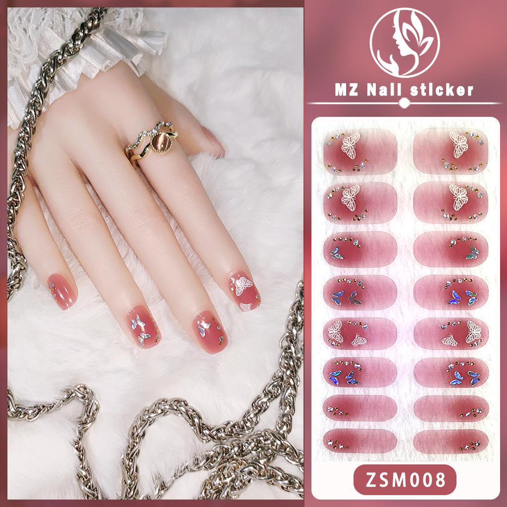 ZSM 3D Gel Nail Wraps, New Viral Elegant Style Waterproof Long Lasting Nail Stickers, No Top Coat Required