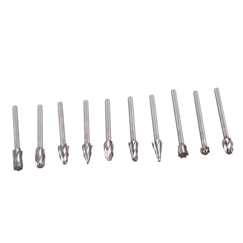 10Pcs Carbide Burr Set Alloy Tungsten Steel High Hardness Wide Application for Dremel Wood Carving