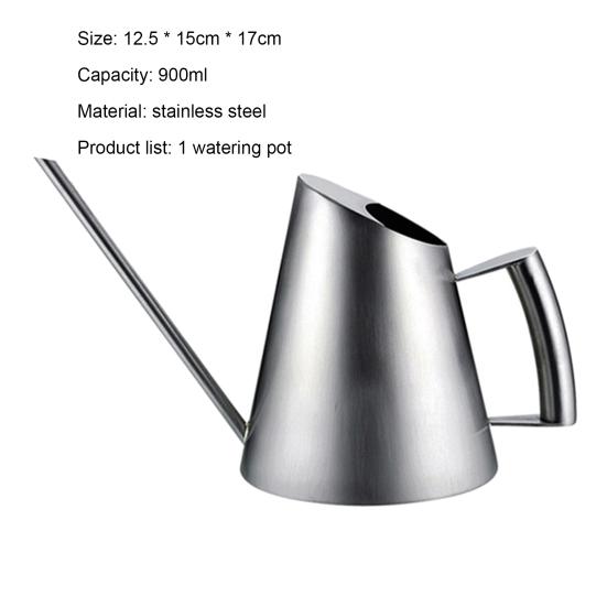 Лейка большой емкости, 900 мл, многоразовая, металлическая, из нержавеющей стали, с длинным носиком, лейка, садовые принадлежности