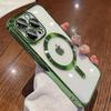 Покрытие Золото Прозрачный Чехол Для Для Iphone 17 Air 16 15 14 13 12 11 Pro Max Plus Прозрачный Магнитный Ударопрочный Чехол