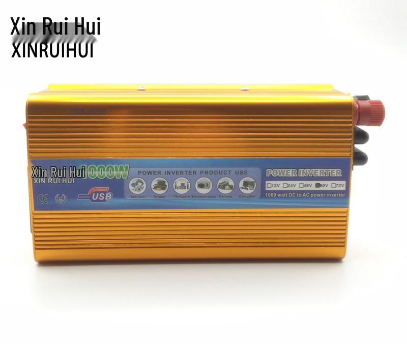 Инвертор батареи электромобиля 48В/60В/72В на 220В 1000Вт Преобразователь мощности для автомобилей