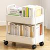 Mobile Bookshelf With 4 Wheels 20lbs Max Load Capacity Storage Rack Multifunctional Utility Storage Cart For Kitchen Bathroom (37 X 25 X 43.5CM)