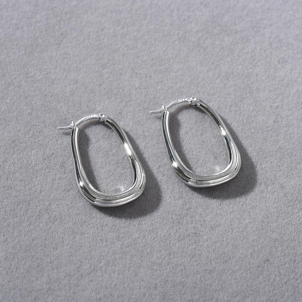 Серьги-гвоздики из серебра S925 с неровной текстурой, однотонные, с премиальным темпераментом, для повседневной носки, нишевые, must-have для женщин