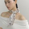 AVVINA PELLE Ribbon Long Twilly Silk Scarf - Ivory