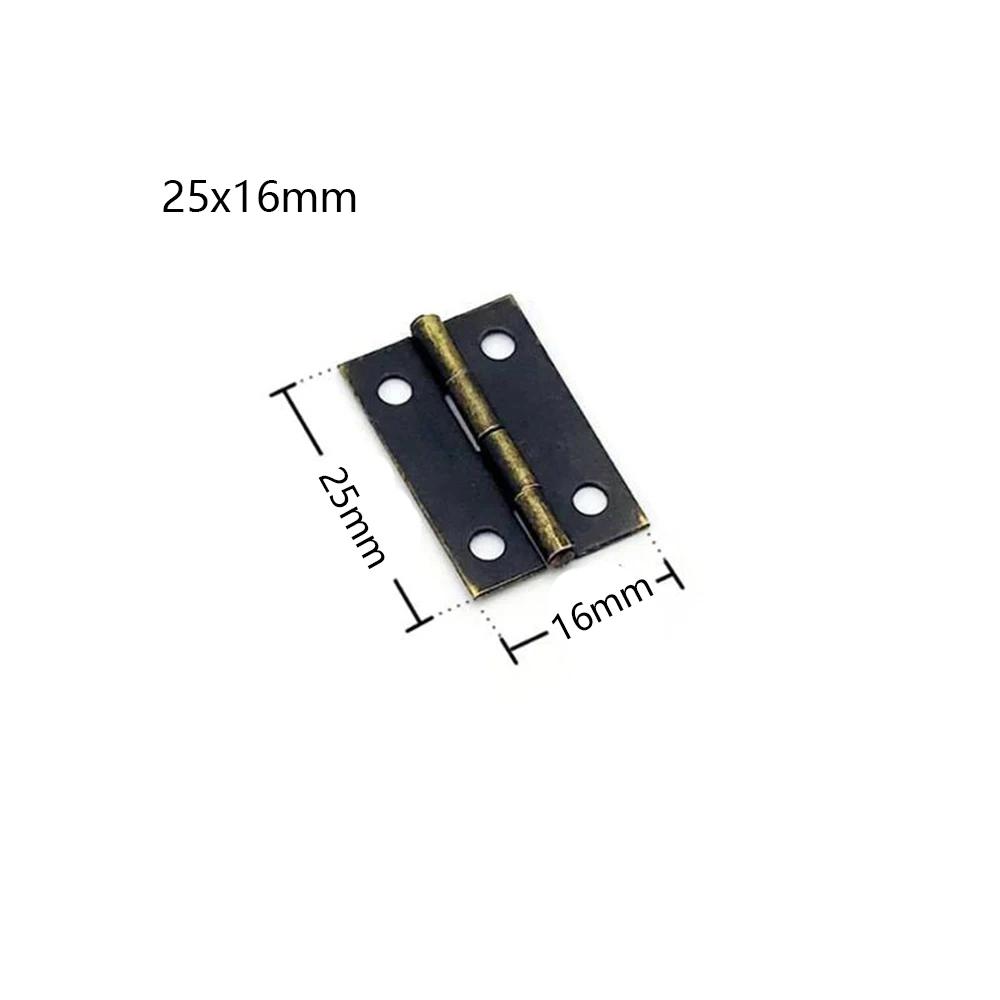 10-25pcs Mini Antique Brass Cabinet Hinges with Screws for Jewelry Gift Box Wooden Wine Chest Door Hardware