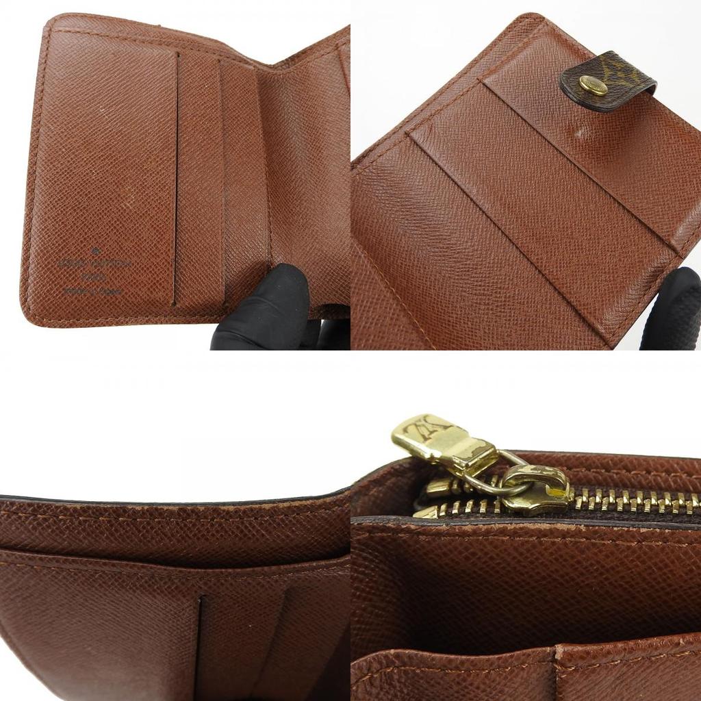 Used LOUIS VUITTON Bifold Wallet Compact zip M61667 Monogram Brown Brown Everyday use