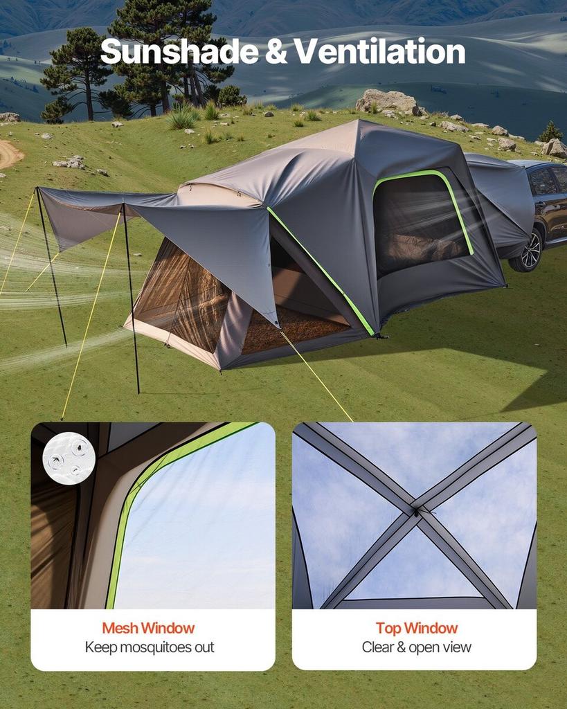 SUV Camping Tent Outdoor SUV Tent with Awning Waterproof for 5-8 Person