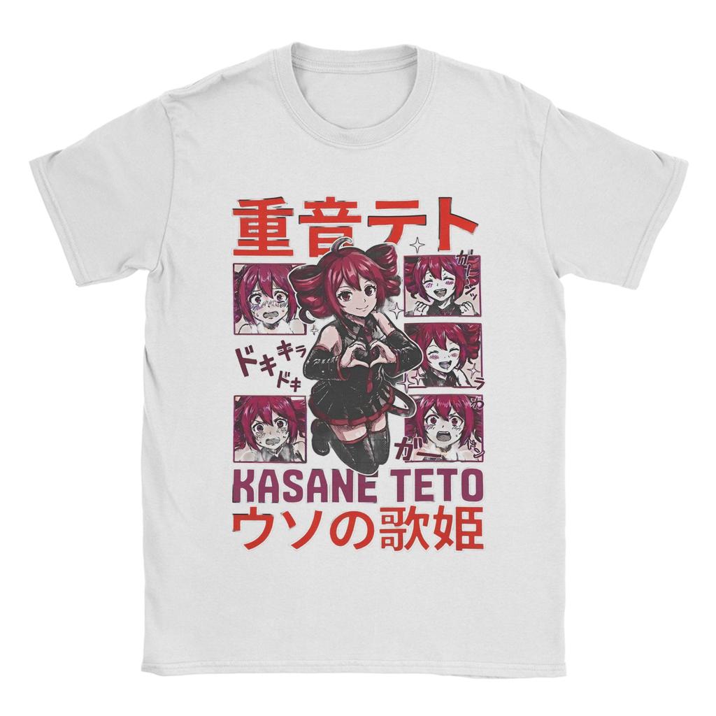 Unisex Unisexs Kasane Teto Cartoon Anime T Shirt Virtual Idols 100 Cotton Tops Unique Short Sleeve Crew Neck Tees Gift Tshirt