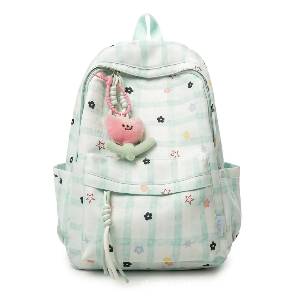 Schoolbag Japanese school bag women's small fresh plaid pattern sweet middle school student backpack versatile simple travel computer backpack