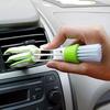 Portable Double Car Air Vent Slit Vacuum Cleaner Duster Brush for Blinds Keyboard Cleaning Brushes