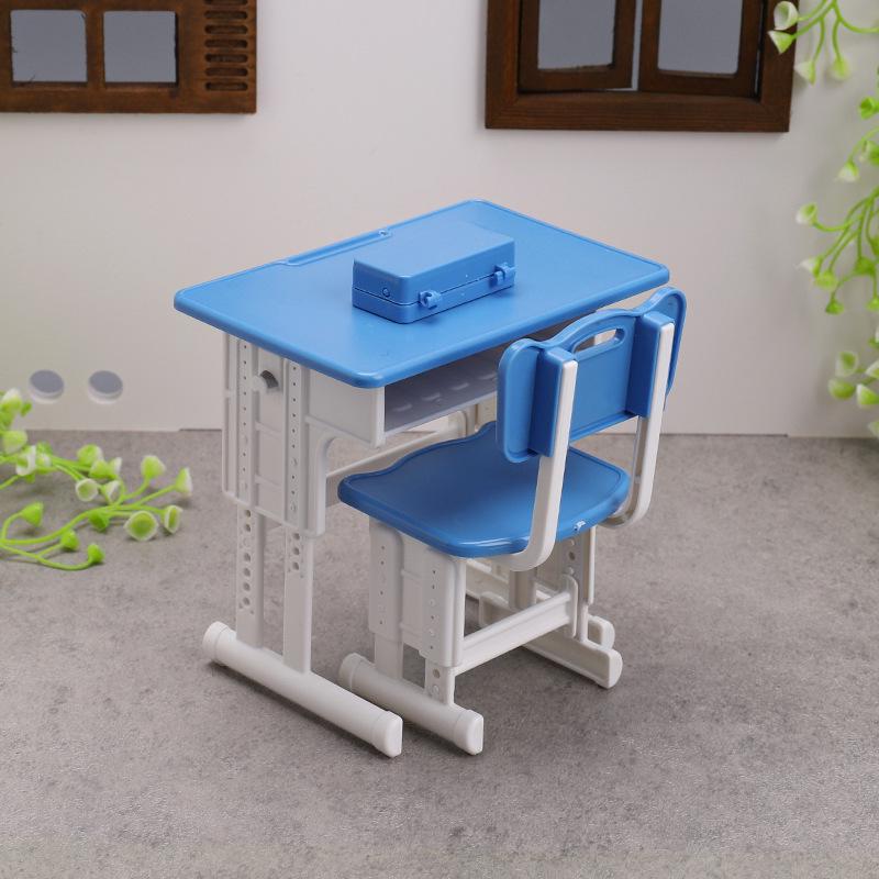 Children's Mini Desk & Study Table Toy Set with Books, Stationery, and Pencil Box Accessories
