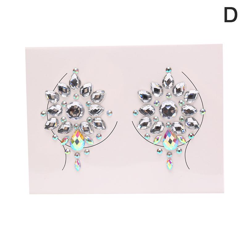 Акриловые кристаллические наклейки на соски, клейкие наклейки на грудь, сексуальные наклейки