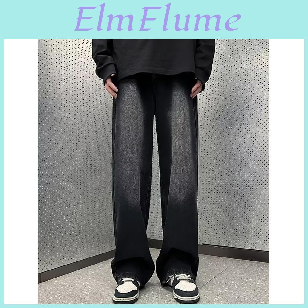Hip Jeans Hop Rap Wide Leg Youth Jeans Men Straight Leg Retro Loose Trousers Oversized Denim Pants