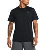 Under Armour Однотонная повседневная тренировочная дышащая футболка с круглым вырезом и коротким рукавом для мужчин, черные 1383668-001