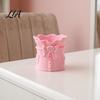 Desktop Storage Container Pink Bow Makeup Brush Holder, 3D Printed Desk Organizer, Cosmetic Pen Cup Brushes & for Vanity Decoration Organizer